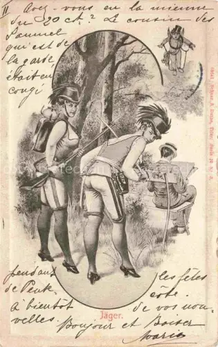 AK / Ansichtskarte Jagd Chasse Hunting Jaeger Frauen 