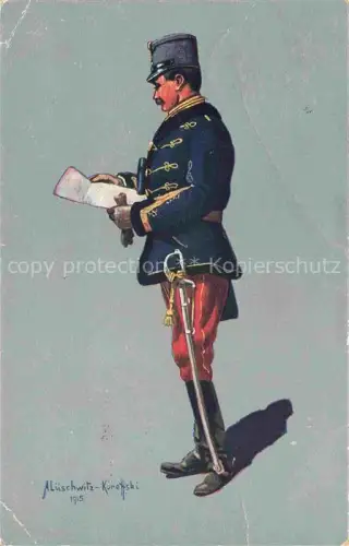 AK / Ansichtskarte LueSCHWITZ-KOREFFSKI A. Kuenstlerkarte Soldat Felduniform Rotes kreuz der Verband 