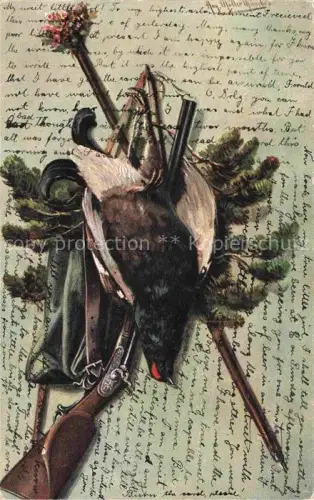 AK / Ansichtskarte Jagd Chasse Hunting Vogel Litho 