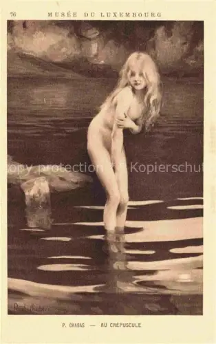 AK / Ansichtskarte CHABAS Paul Kuenstlerkarte Au Crepuscule Luxembourg Maedchen Nackt 