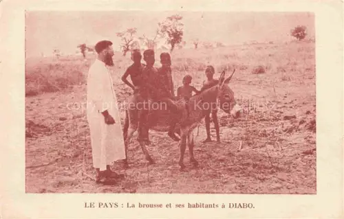 AK / Ansichtskarte Esel Donkey Ane Burro Asno Asino-- Le Pays Diabo Kinder Niger 