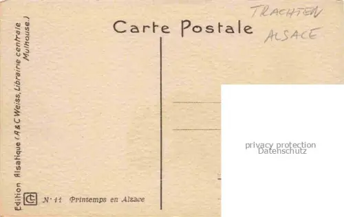 AK / Ansichtskarte Trachten Alsace Kinder Litho Printemps Mulhouse 