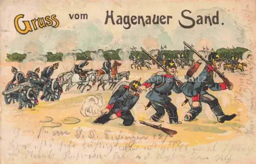 AK / Ansichtskarte Hagenau  Elsass Haguenau Alsace 67 Bas-Rhin Hagenauer Sand Schlachtfeld Kuenstlerkarte