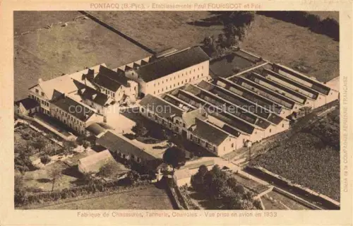 AK / Ansichtskarte Pontacq PAU 64 Pyrenees-Atlantiques Etablissements Paul Fouriscot et Fils Fabrique de Chaussures Tannerie Courroies vue aérienne