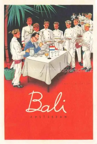 AK / Ansichtskarte Amsterdam  NL Indisch-Restaurant Bali Kuenstlerkarte