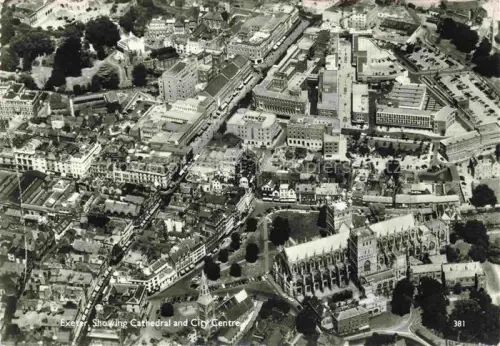 AK / Ansichtskarte Exeter  UK Showing Cathedral and City Centre aerial view