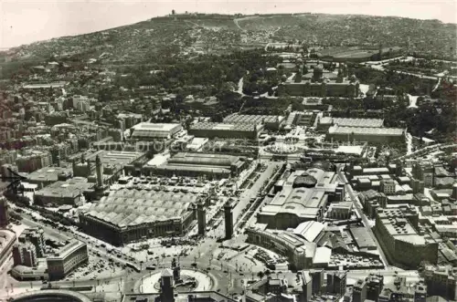 AK / Ansichtskarte BARCELONA Cataluna ES Plaza de Espana y Parque de Montjuic vista aérea