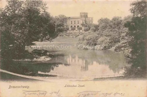 AK / Ansichtskarte BRAUNSCHWEIG  CITY Loebbeckes Insel Teich Schloss