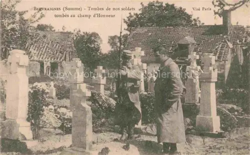 AK / Ansichtskarte Beuvraignes Montdidier 80 Somme Tombes de nos soldats tombés au champ d'Honneur