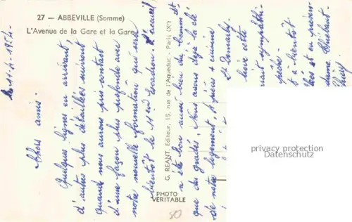 AK / Ansichtskarte ABBEVILLE 80 Somme Avenue de la Gare et la gare