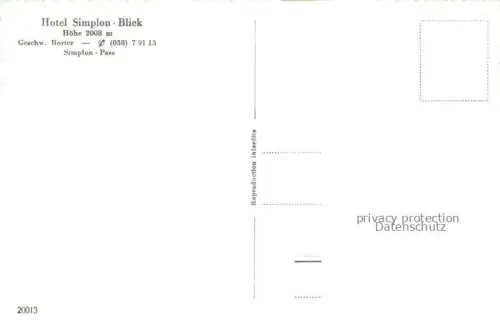 AK / Ansichtskarte Simplonpass Brig VS Hotel Simplon-Blick Alpenpanorama