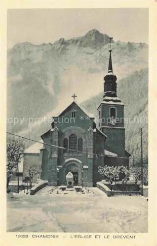 AK / Ansichtskarte CHAMONIX BONNEVILLE 74 Haute-Savoie L Eglise et le Brevent