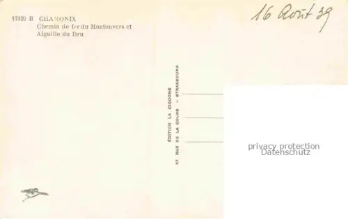 AK / Ansichtskarte CHAMONIX BONNEVILLE 74 Haute-Savoie Zahnradbahn Alguille du Dru 