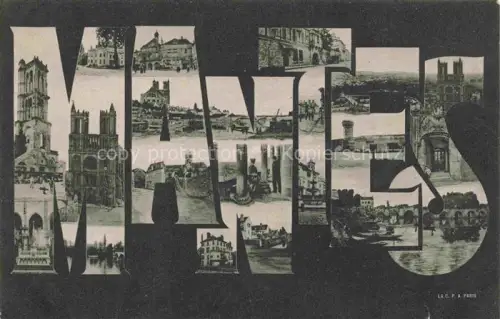 AK / Ansichtskarte MANTES-LA-JOLIE Mantes-sur-Seine 78 Yvelines Vues d'ensemble Schriftzug