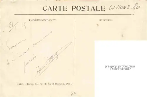 AK / Ansichtskarte Lihons-en-Santerre PERONNE 80 Somme Route de Chaulnes Ruines Grande Guerre 1914-15 Truemmer 1. Weltkrieg
