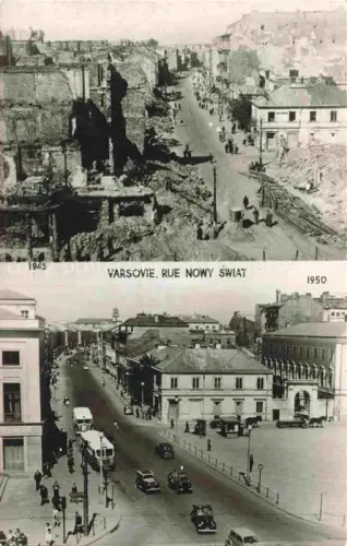 AK / Ansichtskarte Varsovie Rue Nowy Swiat 2. Weltkrieg 1945 und im Jahre 1950