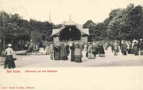 AK / Ansichtskarte BAD ELSTER Vogtland Sachsen Fruehkonzert auf dem Badeplatz Musikpavillon