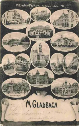AK / Ansichtskarte MoeNCHENGLADBACH NRW Teilansichten Mikroskop-Postkarte