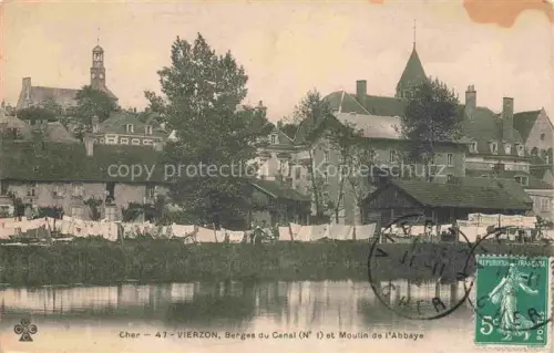 AK / Ansichtskarte VIERZON 18 Cher Berges du Canal et Moulin de l'Abbaye