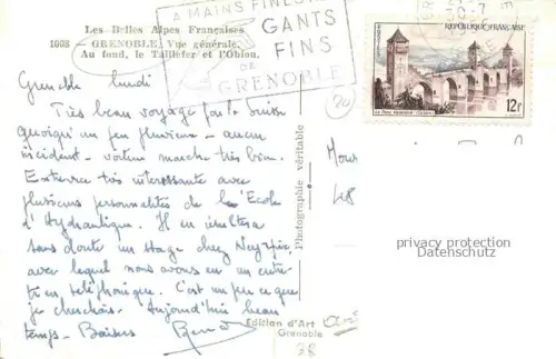AK / Ansichtskarte GRENOBLE 38 Isere Vue generale aerienne Au fond le Taillefer et l'Obiou