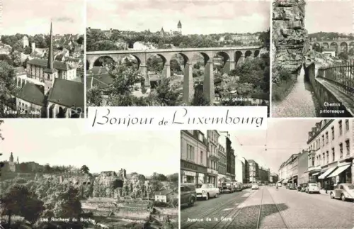AK / Ansichtskarte LUXEMBOURG  Luxemburg Eglise St Jean Vue generle Chemin pittoresque Les Rochers du Bock Avenue de la Gare