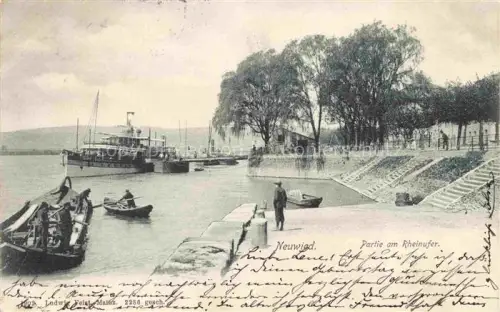 AK / Ansichtskarte NEUWIED Rhein Partie am Rheinufer Bootsanleger