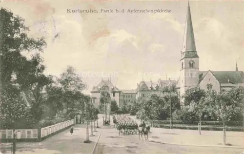 AK / Ansichtskarte KARLSRUHE Baden Partie bei der Auferstehungskirche