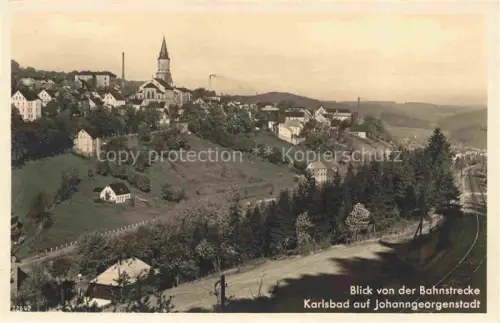 AK / Ansichtskarte Johanngeorgenstadt Panorama Blick von der Bahnstrecke Karlsbad