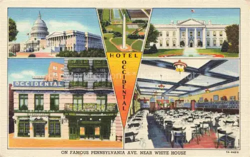 AK / Ansichtskarte WASHINGTON  DC USA Hotel Occidental Restaurant White House Building