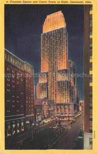 AK / Ansichtskarte Cincinnati Ohio USA Fountain Square and Carew Tower at Night