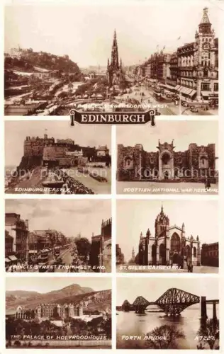 AK / Ansichtskarte EDINBURGH  SCOTLAND UK Panorama Edinburgh Castle Scottish National War Memorial Princes Street  St Giles Cathedral Holyroodhouse Palace Fort Bridge