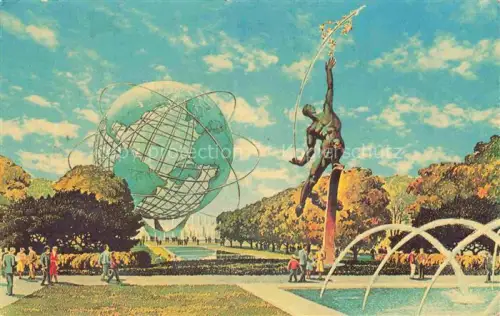 AK / Ansichtskarte NEW YORK City USA Plaza of the Astronauts The Rocket Thrower