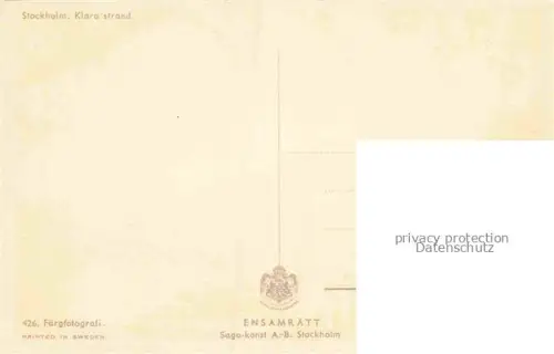 AK / Ansichtskarte STOCKHOLM  Sweden Klara strand