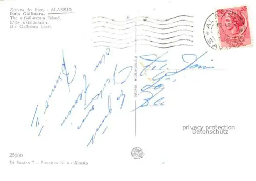 AK / Ansichtskarte ALAssIO Savona Liguria IT Isola Gallinara Fliegeraufnahme