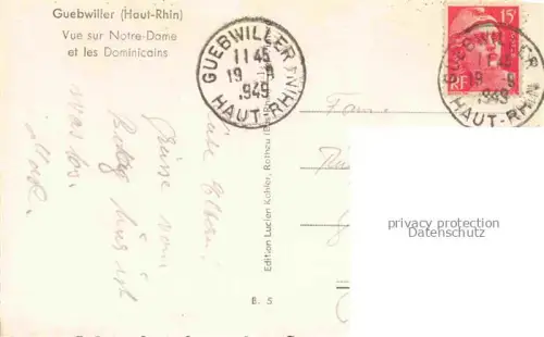 AK / Ansichtskarte Guebwiller Elsass 68 Haut-Rhin Vue sur Notre Dame et les Dominicains