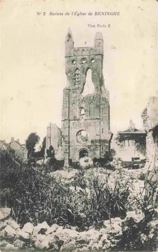 AK / Ansichtskarte Reninghe Reninge West-Vlaanderen Belgie Ruines de Eglise