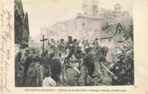 AK / Ansichtskarte Oulchy-le-Chateau Soissons 02 Aisne Tableau de Jeanne d Arc Passage Oulchy
