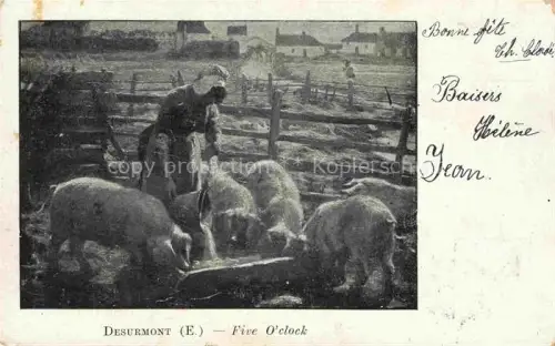 AK / Ansichtskarte DESURMONT E. Kuenstlerkarte Five O'clock Schaeferin 