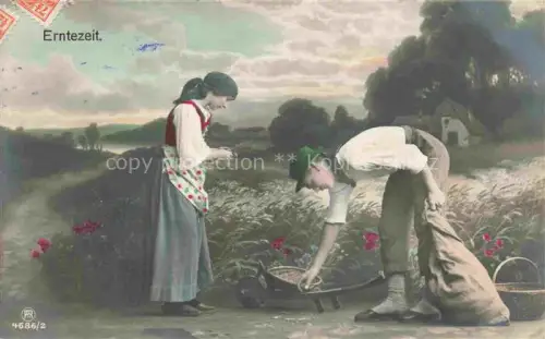 AK / Ansichtskarte Foto RPH Nr. 4686/2 Erntzeit Landwirtschaft 