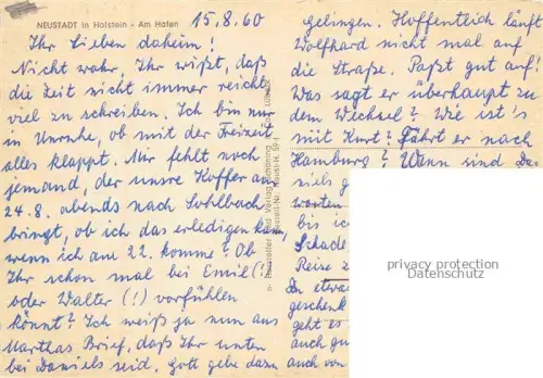 AK / Ansichtskarte Neustadt Holstein Ostsee Schleswig-Holstein Partie am Hafen