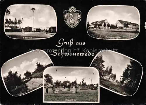 AK / Ansichtskarte Schwanewede Osterholz Niedersachsen Kaserne Zentralprojekt Heidelandschaft Rennplatz In den Kiefern