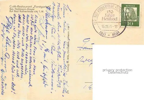 AK / Ansichtskarte Bad Rothenfelde Osnabrueck Café Restaurant Forstgarten Teich