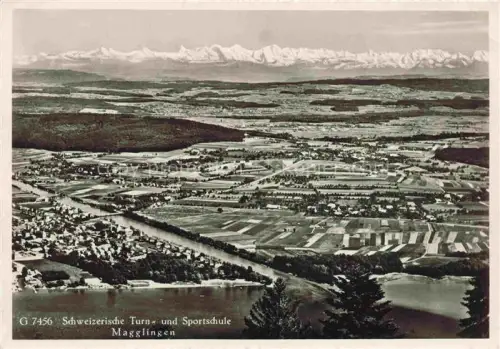 AK / Ansichtskarte Magglingen Schweizerische Turn- und Sportschule Panorama Blick zu den Alpen