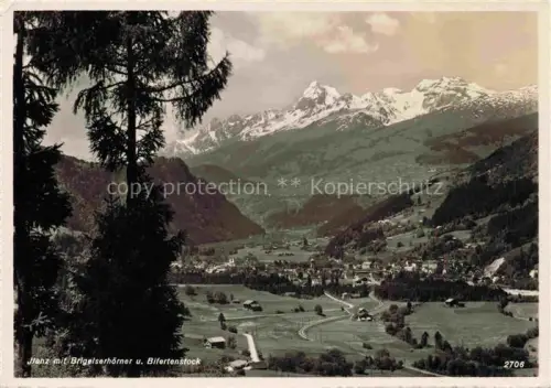 AK / Ansichtskarte Jlanz Ilanz Glion GR Panorama Blick gegen Brigelserhoerner und Bifertenstock Alpen