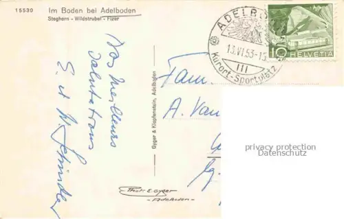 AK / Ansichtskarte Adelboden Frutigen BE Panorama Blick gegen Steghorn Wildstrubel Fizer Berner Alpen