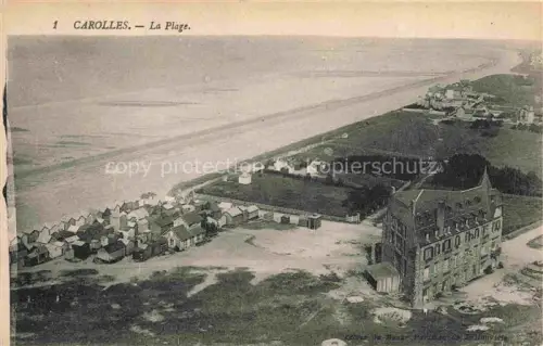 AK / Ansichtskarte Carolles AVRANCHES 50 Manche Vue générale et la plage vue aérienne