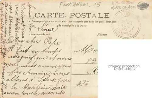 AK / Ansichtskarte Fontanges MAURIAC 15 Cantal Rocher Vierge de Fontanges