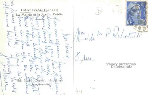 AK / Ansichtskarte Hagetmau Mont-de-Marsan 40 Landes La Mairie et le Jardin Public