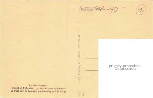 AK / Ansichtskarte Hossegor Soorts-Hossegor DAX 40 Landes Les Avenues conduisant au Pont sur la Coursat