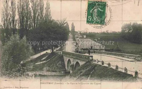 AK / Ansichtskarte Hagetmau Mont-de-Marsan 40 Landes Le Pont et le Quartier des Cagoes
